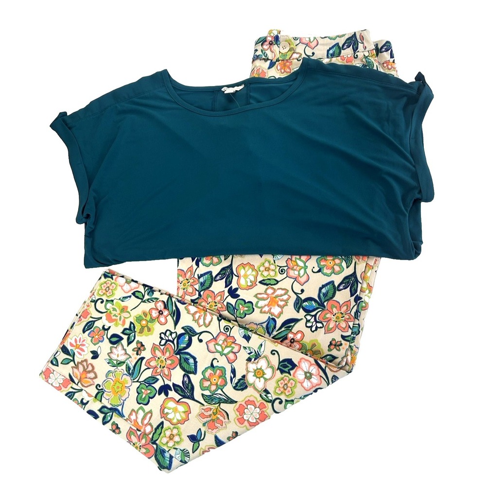 NWT 2pc Pant Cato Floral Bright Vacation Fun Colorful Size‎ L/XL
